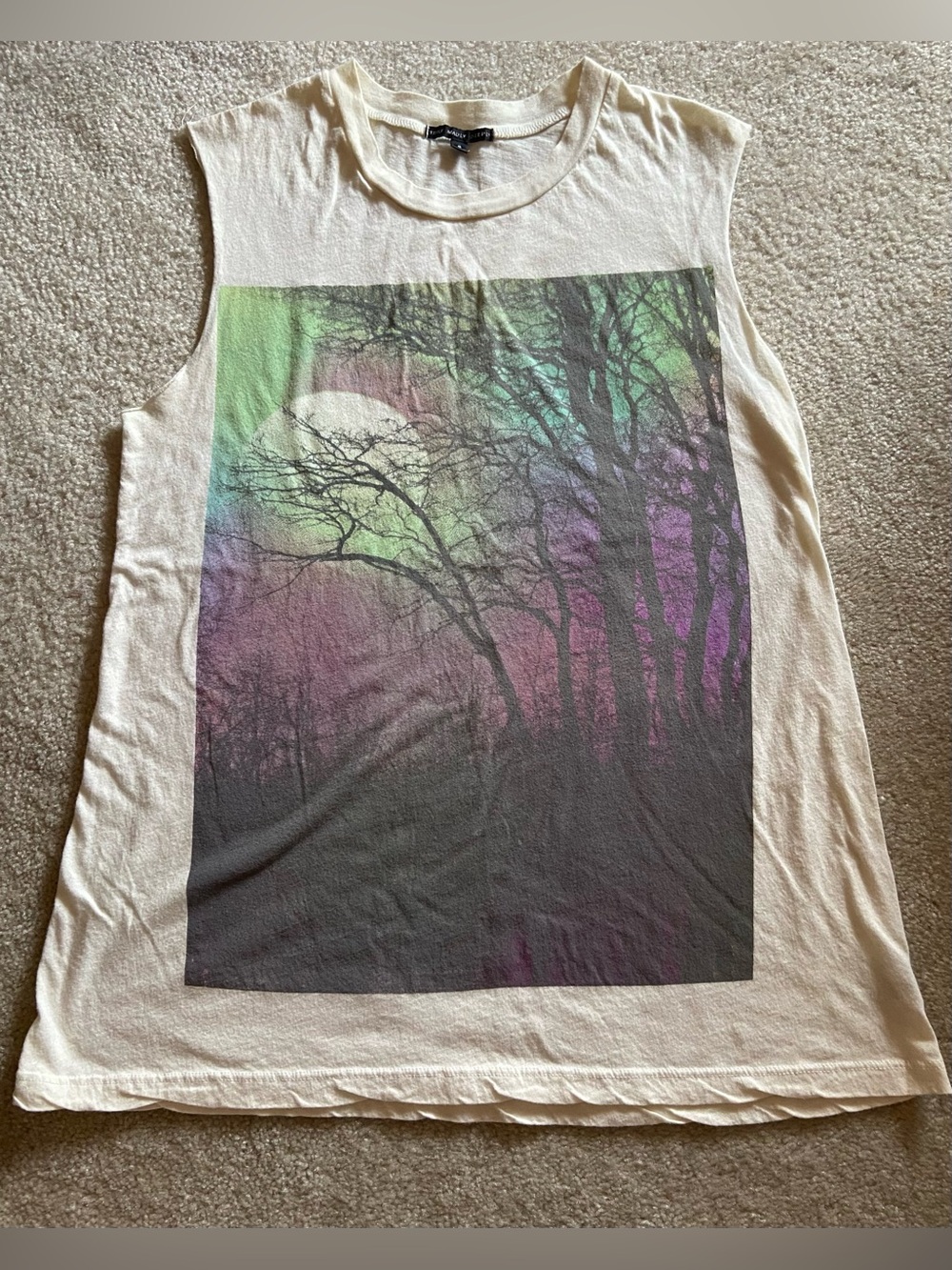Truly madly deeply Graphic Moonlight Tree Sleeveless Tee